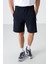 Lacivert Gizli Fermuar Arka Cepli Bağcıklı Standart Kalıp Erkek Şort - 81136 9