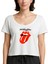 The Rolling Stones Logo Beyaz Kadın Tişört 1