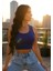 Kadın Lacivert Kare Yaka Crop Top Bluz – Şık, Rahat ve Kolay Kombinlenebilir 3