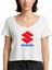Suzuki Logo Text Beyaz Kadın Tişört 1