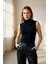 Kadın Siyah Kolsuz Balıkçı Yaka Basic Bluz 6