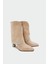 Samira Bej Süet Kadın Taş Detaylı Topuklu Bot 2