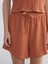 Yeni Sezon Beli Lastikli Dokulu Kadın Şort 3