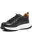 Erkek Siyah Bağcıklı Kalın Tabanlı Deri Sneaker 4
