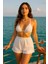 Kadın Beyaz Şortlu Belden ve Boyundan Bağlamalı Bikini Takımı – Modern, Konforlu ve Günlük Kombinlere Uygun 1