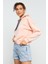 Pembe Uzun Kol Rahat Form Kapüşonlu Kadın Sweatshirt - 97115 6