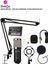 BM-800 + F998 Gri Podcast Tiktok Youtube Twitch Kick Yayıncı Condenser Mikrofon ve Ses Kart Stand Set 3