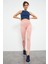Pudra Yüksek Bel Streç Slim Fit Dar Paça Kadın Tayt - 94545 6