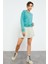 Mint Yeşili Basic Rahat Form O Yaka Kadın Sweatshirt - 97114 9