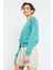 Mint Yeşili Basic Rahat Form O Yaka Kadın Sweatshirt - 97114 10