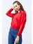 Kırmızı Basic Rahat Form O Yaka Kadın Sweatshirt - 97114 6
