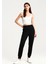 Siyah Yüksek Bel Jogger Rahat Form Manşetli Kadın Eşofman Alt - 94561 7