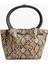 Saplı Metal Tokalı Yılan Derisi Desenli Tote Çanta 1
