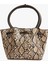 Saplı Metal Tokalı Yılan Derisi Desenli Tote Çanta 2