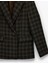 x Melis Ağazat - Uzun Kollu Kruvaze Cepli Ekose Oversize Blazer Ceket 3