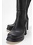 Kadın Platform Taban Çizme Siyah Cilt 3