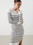 Yeni Sezon Bisiklet Yaka Çizgili Kadın Triko Elbise 2