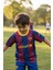 Messi Barcelona Çoraplı Bordo Mavi Çocuk Nostalji Halı Saha Forma 1