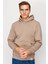 Erkek Camel Kapşonlu Sweatshirt 1
