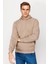 Erkek Camel Kapşonlu Sweatshirt 2