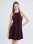 Yeni Sezon Halter Yaka A Kesim Kadife Mini Elbise 1