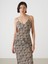 Yeni Sezon Kalp Yaka Yılan Derisi Desenli Askılı Elbise 2