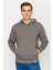 Erkek K.gri Kapşonlu Sweatshirt 5