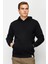 Erkek Siyah Kapşonlu Sweatshirt 4