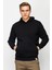 Erkek Siyah Kapşonlu Sweatshirt 7