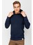 Erkek Lacivert Kapşonlu Sweatshirt 5