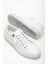 Kadın Beyaz Hakiki Deri Yandan Fermuarlı Bağcıklı Spor Ayakkabı 1