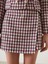 Yeni Sezon Beli Fermuarlı Ekose Kadın Tüvit Şort Etek 3