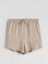 Yeni Sezon Beli Lastikli %100 Keten Kadın Şort 5