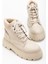 Kadın Bej Cilt Bağcıklı Kaymaz Taban Bot 2