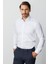 Beyaz Slim Fit Dar Kalıp Klasik Yaka Düz Uzun Kollu Cepsiz %100 Pamuk Gömlek 1