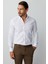 Beyaz Slim Fit Dar Kalıp Klasik Yaka Düz Uzun Kollu Cepsiz %100 Pamuk Gömlek 1