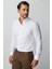 Beyaz Slim Fit Dar Kalıp Klasik Yaka Düz Uzun Kollu Cepsiz %100 Pamuk Gömlek 5
