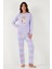 Pamuklu Regular Fit Baskılı Bisiklet Yaka Pijama Takımı Bayan Pijama Takımı 65723314 1