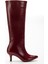 Bordo Kırışık Rugan Günlük Kadın Çizme 4