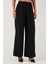 Pile Detaylı Wide Leg Yüksek Bel Geniş Paça Pantolon Bayan Pantolon 6522016 2
