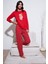 Pamuklu Regular Fit Baskılı Bisiklet Yaka Pijama Takımı Bayan Pijama Takımı 65723313 1