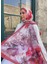 Gül Desen Pamuk Şal Bordo PS73 2