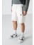 Ekru Gizli Fermuar Arka Cepli Bağcıklı Standart Kalıp Erkek Şort - 81136 7