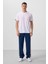 Beyaz Erkek Basic Kısa Kol Standart Kalıp O Yaka T-shirt - 87911 9