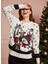 Kadın Yılbaşı Temalı Kardan Adam ve Ayıcık Desenli Triko Kazak 1