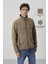 Camel Yazı Nakışlı Dik Yaka Fermuarlı Standart Kalıp Erkek Sweatshirt Polar - 87992 7