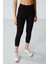 Siyah Yüksek Bel Slim Fit Dar Paça Kadın Kapri Tayt - 93097 17