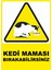 Kedi Maması Bırakabilirsiniz Pvc Yapışkan Baskı Uyarı Etiket Sticker 25X35 1