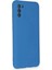 Samsung Galaxy A03S Kılıf Nano Içi Kadife Silikon - Mavi 3