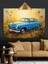 Mavi Klasik Amerikan Araba Dekoratif Kanvas - Mdf Ahşap Tablo 3
